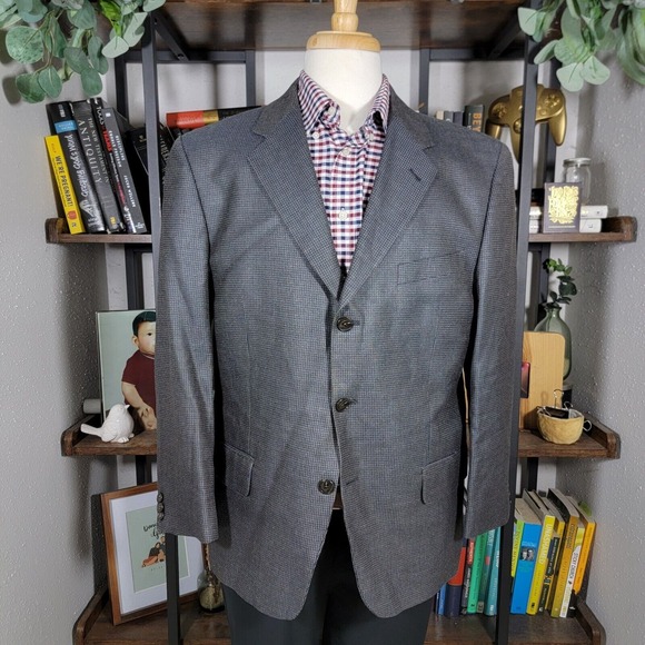 Joseph Abboud Men's Sport Coat Blazer MODEL1420/1‎ Silk Wool Check Size 42S